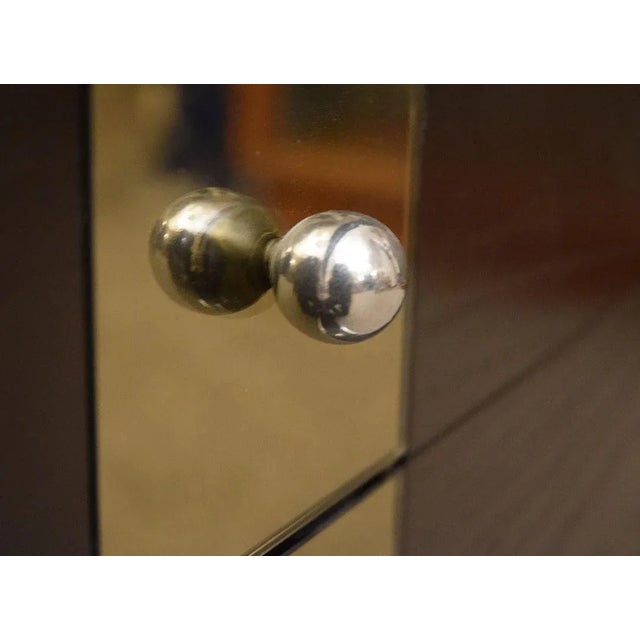 Modular Sideboard in Wengé Wood, Steel and Mirror from Sormani, 1970s, Set of 3 For Sale - Image 11 of 13