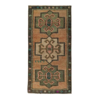 Turkish Mini Rug Oriental Hand Knotted Vintage Rug 1'8" x 3'4" #21195 For Sale