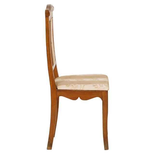 Set of Antique Art Nouveau Walnut Side Chairs For Sale - Image 3 of 8