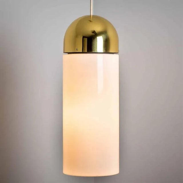 Large Brass Cylinder Pendant Light from Limburg, 1970s For Sale - Image 6 of 15