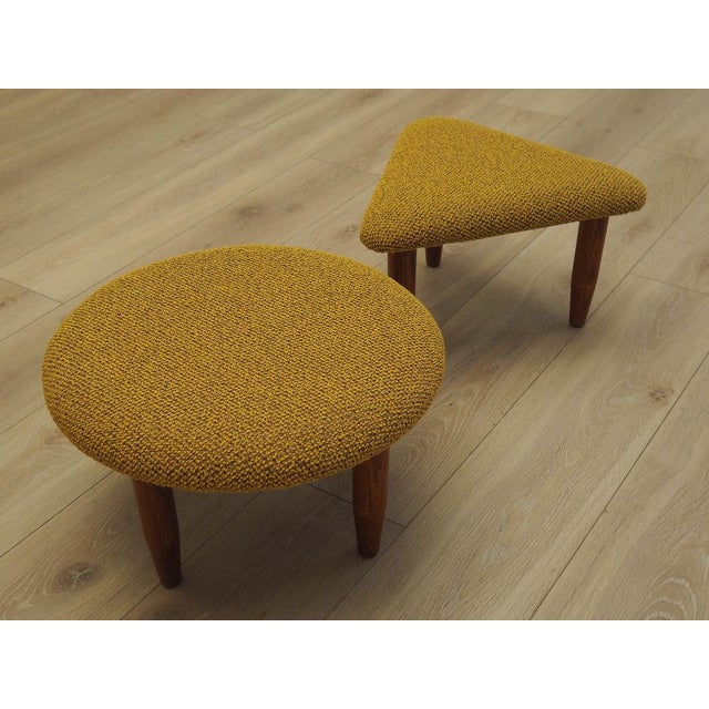 Wood Vintage Danish Mustard Ottomans, 1990s, Set of 2 For Sale - Image 7 of 9
