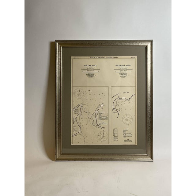 Paper Mariners Chart of Quicks Hole and Tarpaulin Cove by George Eldridge 1901 For Sale - Image 7 of 12