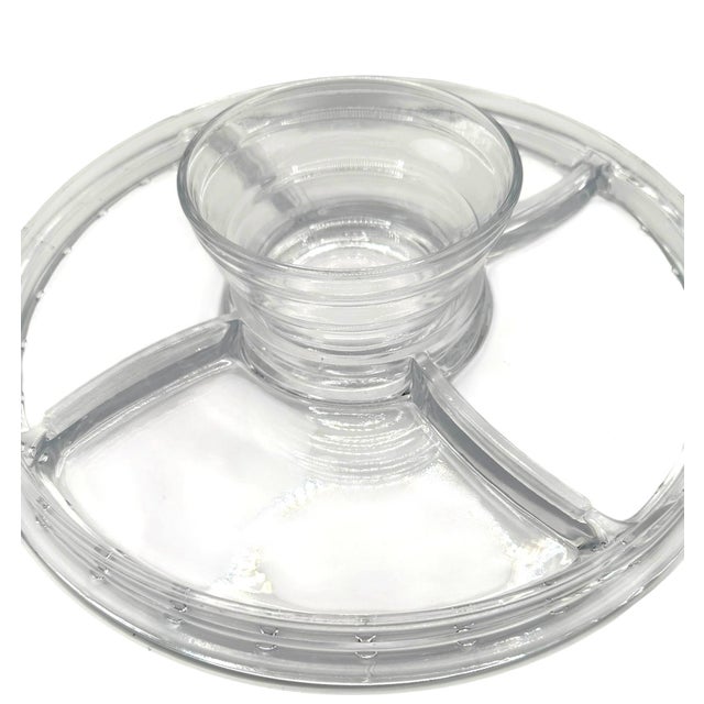 Vintage Clear Glass Pedestal Serving Dish With Dome Cover For Sale - Image 4 of 9