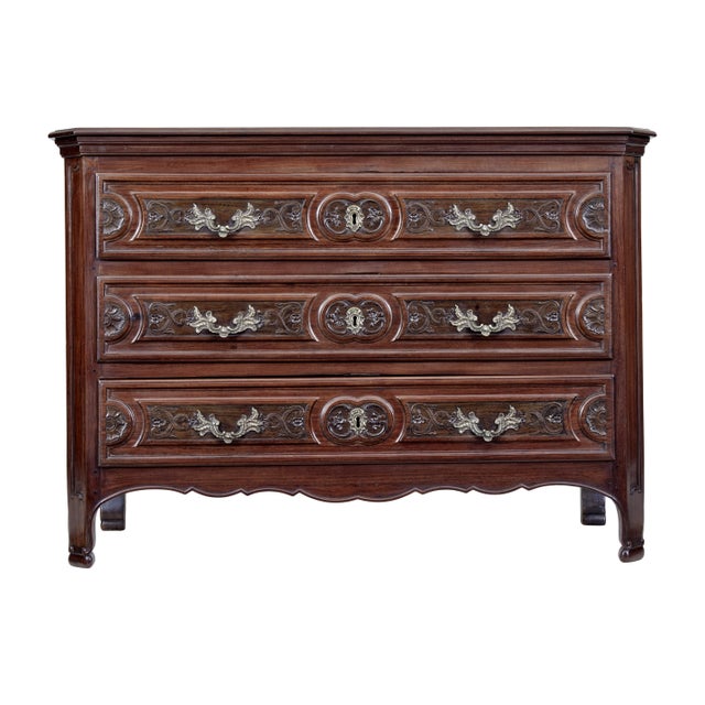 Carved walnut 19th century french provincial commode circa 1850. stunning example of a mid-19th century french walnut...