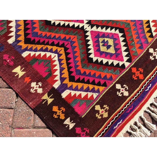 Vintage Mini Kilim - 42" X 57.5" For Sale In Raleigh - Image 6 of 11