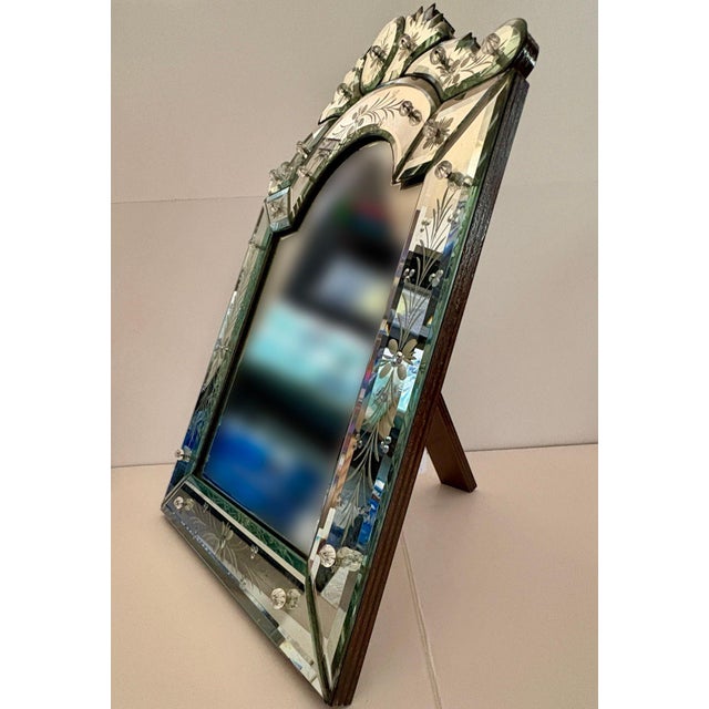 Silver Venetian Murano Glass Dresser Mirror by Barbini For Sale - Image 8 of 8