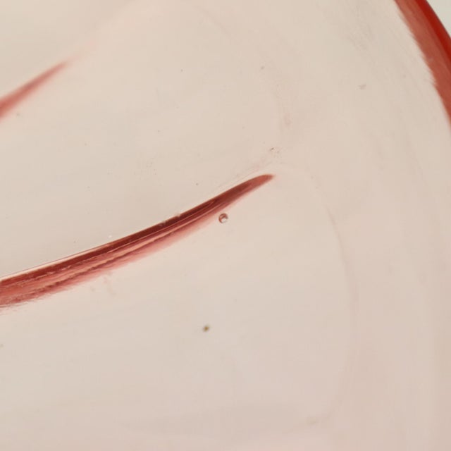 Art Deco Pink Tall Fruit Bowl in Glass, 1930s For Sale - Image 9 of 18