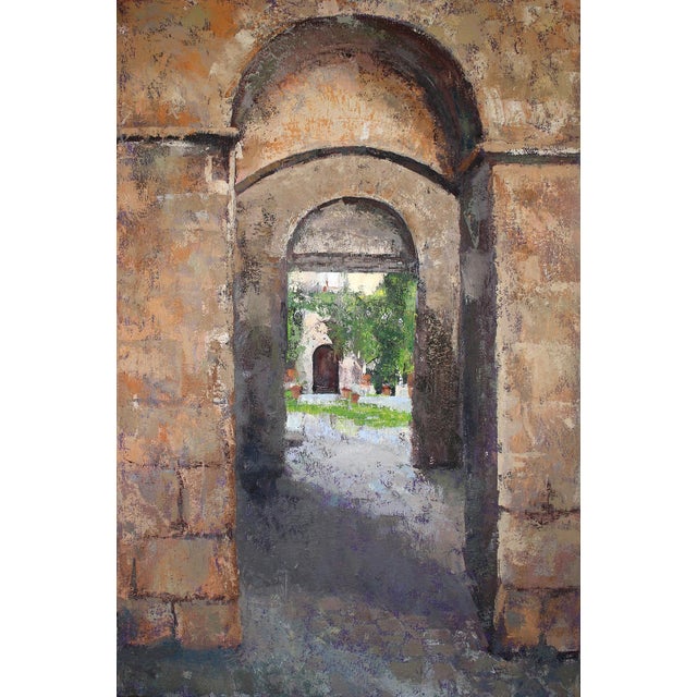 Signed by the artist. Framed in a gilded floater frame, wired and ready to hang on the wall. ©Michelle Arnold Paine All...