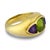 1980s David Yurman Peridot Amethyst 14k Yellow Gold Three Stone Ring, Size 6.25 For Sale - Image 4 of 6