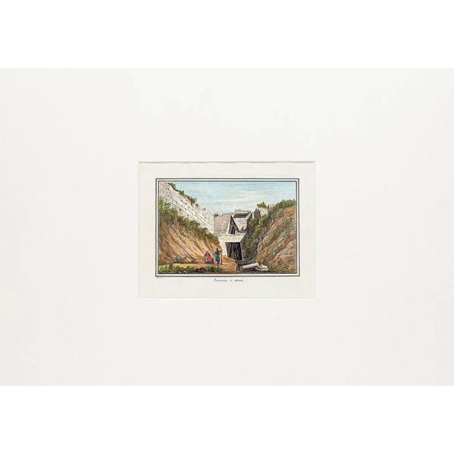 Image dimensions: 10 x 14.5 cm. Tesoreria d'Atrée is a hand-colored lithograph on paper, representing the Treasure of...