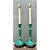 Vintage Green Lacquered Candlestick Table Lamps - Pair For Sale - Image 4 of 12