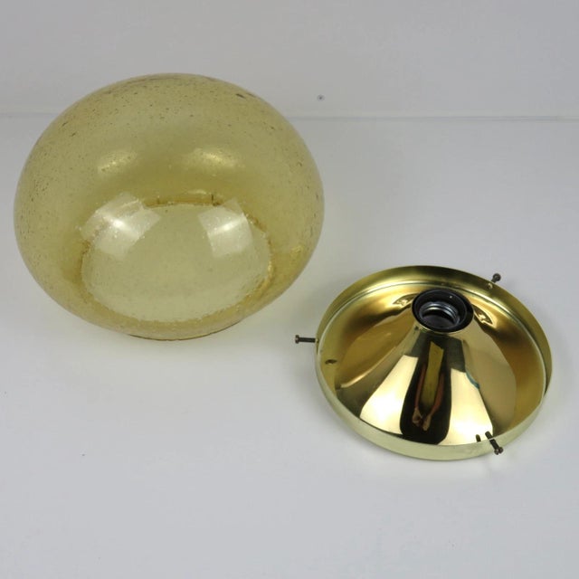 Space Age Brass Ceiling Wall in Glass and Brass by Sölken Leuchten, Germany, 1970s For Sale - Image 4 of 9