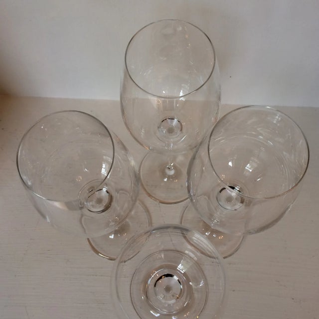 Modern 1980s Signed Oleg Cassini Crystal Wine Glasses - Set of 4 For Sale - Image 3 of 7