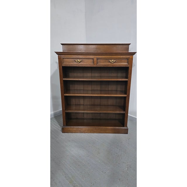 Oak Open Adjustable Library Bookcase, 1880 For Sale - Image 11 of 13