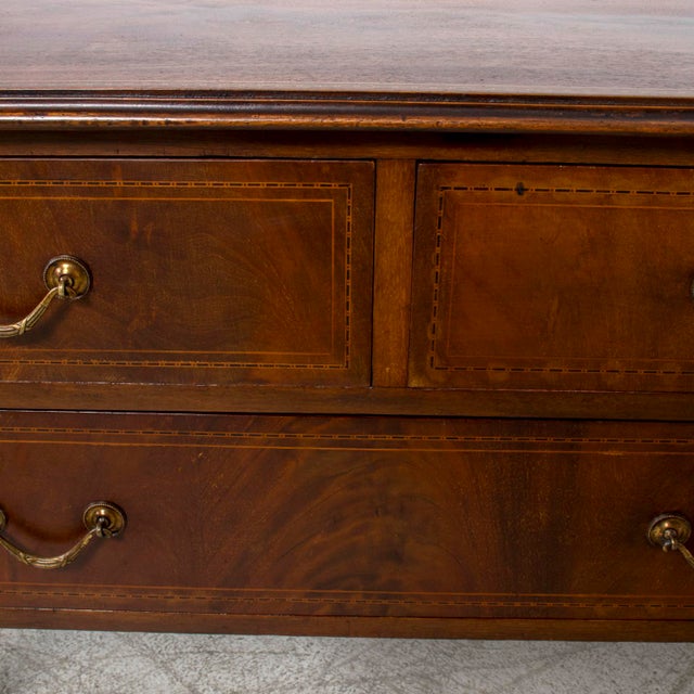 Late 19th Century French Louis XVI Style Walnut Commode Sauteuse With Fruitwood Marquetry For Sale - Image 12 of 14