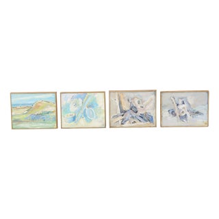 Bendt Schneevoigt, Danish Coastal Scenes, 1980s, Oil on Canvases, Framed, Set of 4 For Sale