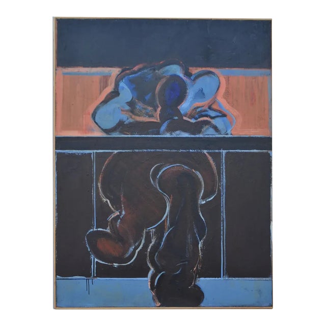John Kaine, Seated Figure, 1961, Acrylic on Board For Sale