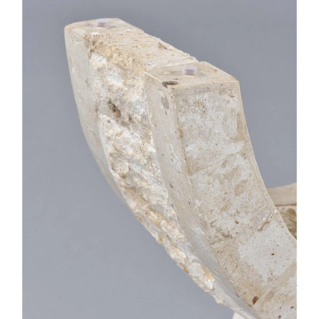 Curved Tessellated Stone Base End Table With Glass For Sale - Image 6 of 11
