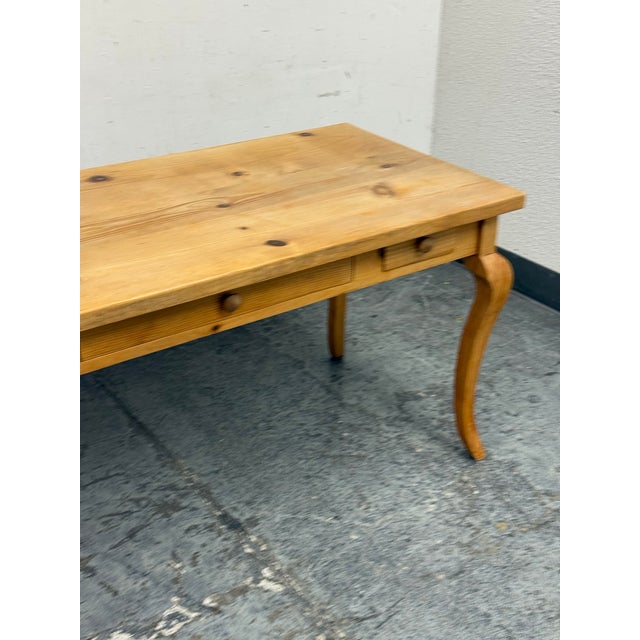 Farmhouse Pine Wood Dining Table/Writing Desk For Sale In San Francisco - Image 6 of 12