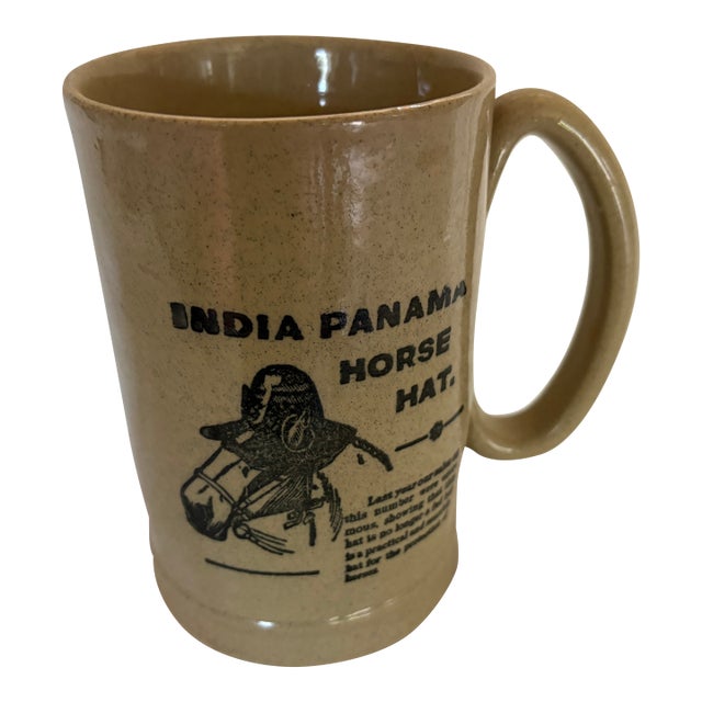 1940s Advertising Mug for an India Panama Horse Hat For Sale