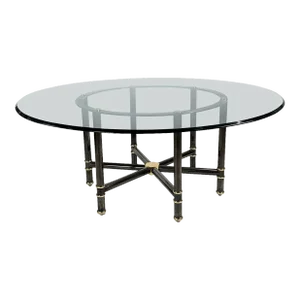 Rare Karl Springer Jansen Style Gunmetal Brass Table