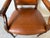 Wood Vintage French Louis XVI Style Carved Wood & Brown Leather Armchair For Sale - Image 7 of 12