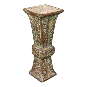 Antique Gu Ritual Vessel, Oriental, Bronze, Ceremonial, Posy Vase, Victorian