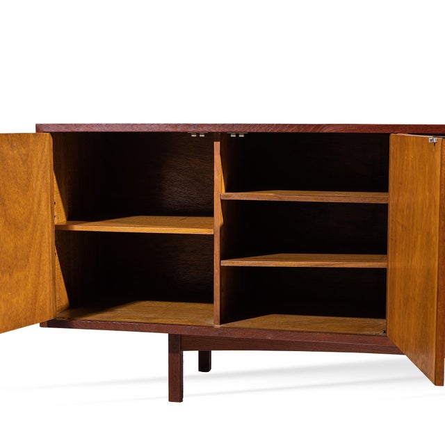 Wood Hp Hansen Style Mid Century Danish Teak and Brass Credenza For Sale - Image 7 of 9