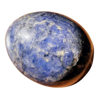 Vintage Italian Blue Alabaster Egg For Sale