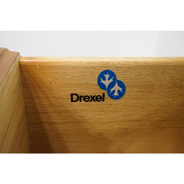 Drexel Furniture Cabernet Collection Solid Pecan French Provincial 78" Triple Door Dresser 306-134 For Sale - Image 11 of 15