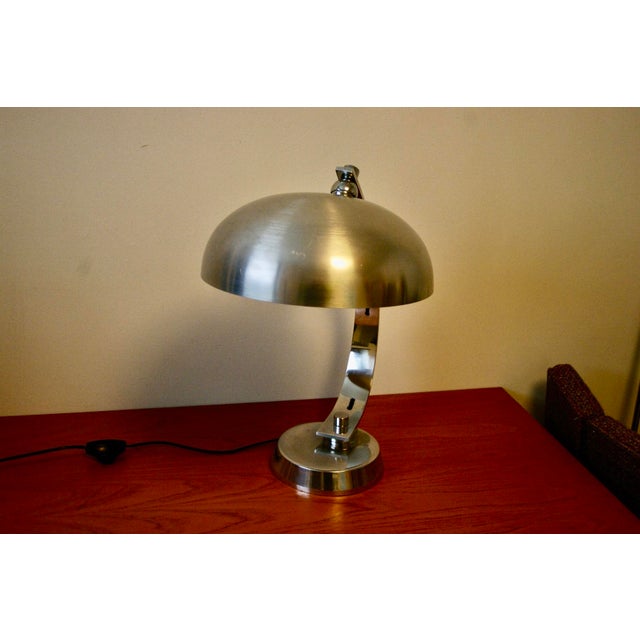 Gray Brushed Aluminum Desk Lamp by Agelo Lelli for Arredoluce, 1960 For Sale - Image 8 of 10