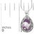 2020s Sterling Silver Chevron Amethyst Teardrop Pendant Necklace For Sale - Image 5 of 6
