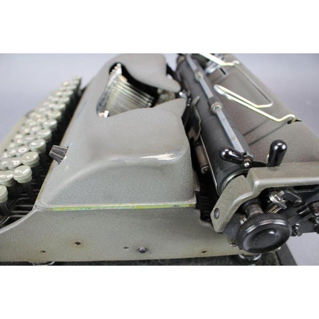 Gold German Mechanical Typewriter with Carrying Case from Rheinmetall, 1950s For Sale - Image 8 of 12