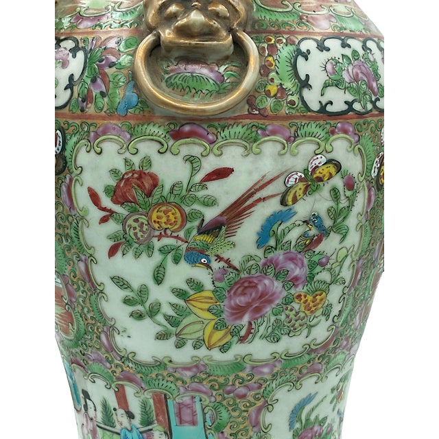 19th Century French Clock in a Canton Famille Rose Porcelain Vase For Sale - Image 10 of 11