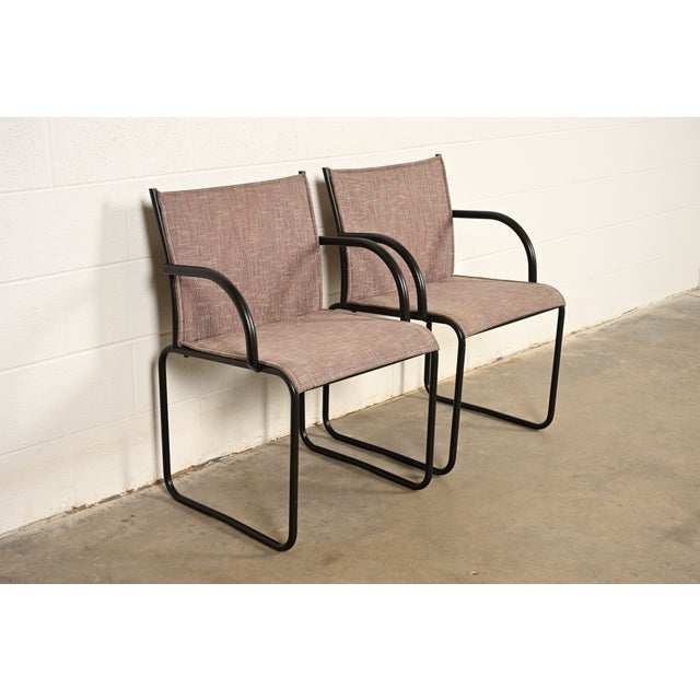 A rare and exceptional pair of model 1407 Modern armchairs, club chairs, or dining captain chairs By Richard Schultz for...