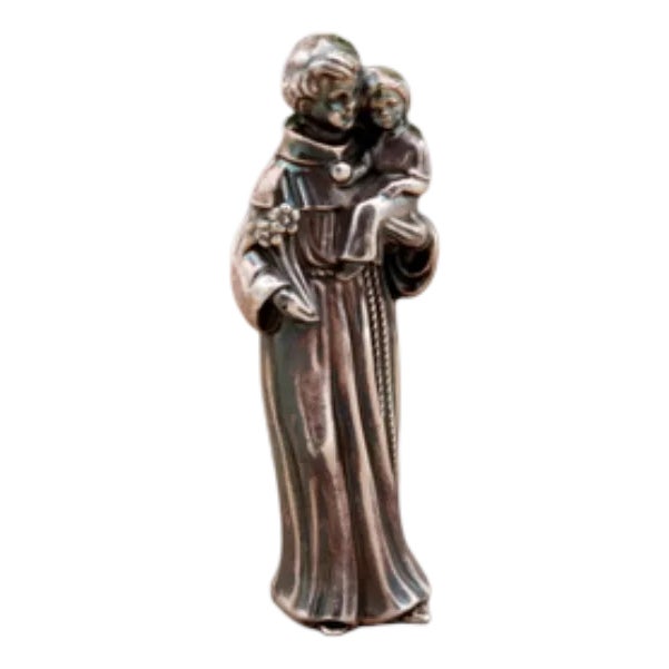 Silver Statuette of Saint Anthony For Sale