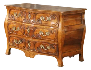 18th Century French Louis XV Walnut Serpentine “Commode Tombeau” From Bordeaux