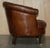 Hand-Dyed Brown Leather Chesterfield Club Tub Barrel Armchair with Brass Castors For Sale - Image 13 of 18