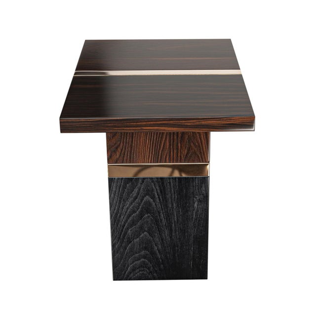 Not Yet Made - Made To Order "Variazione" Side Table With Bronze and Finely Crafted Woods, Handmade For Sale - Image 5 of 5