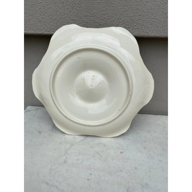 1900 - 1909 Majolica Flowers Oyster Plate Longchamp, Circa 1900 For Sale - Image 5 of 8
