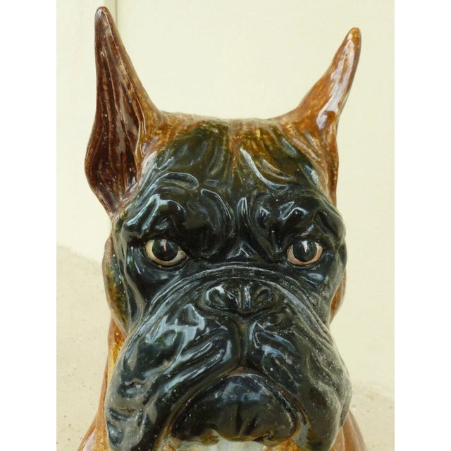 1970s 1970s Vintage Italian Boxer Dog Glazed Terra Cotta Model For Sale - Image 5 of 7