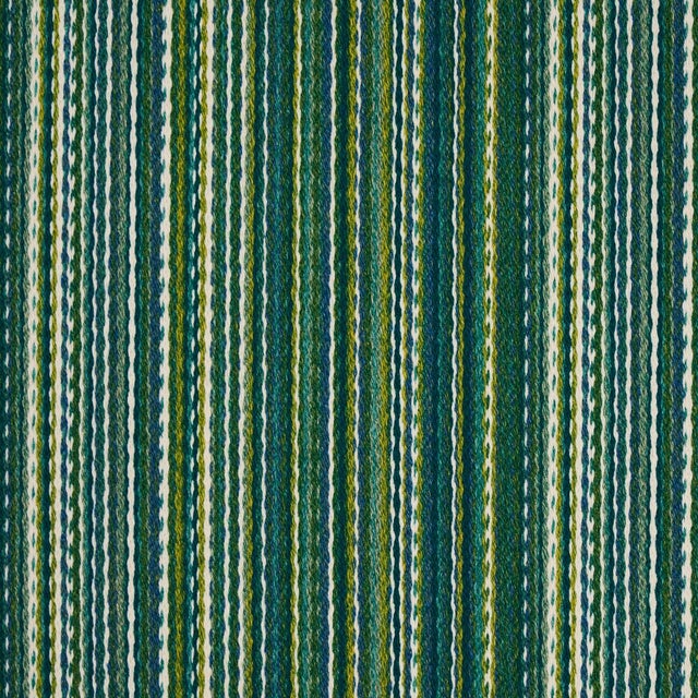Contemporary Sample - Schumacher Fino Stripe Indoor/Outdoor Fabric in Green For Sale - Image 3 of 4