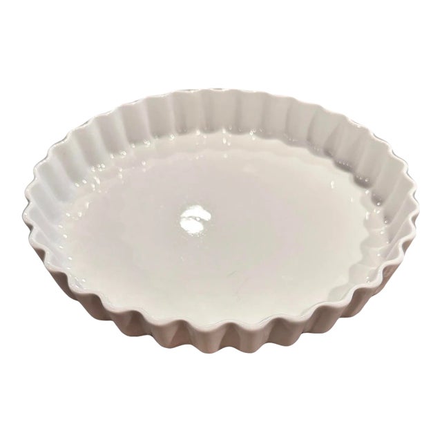 French Culinaire Quiche Tart Round Porcelain Baking Dish For Sale