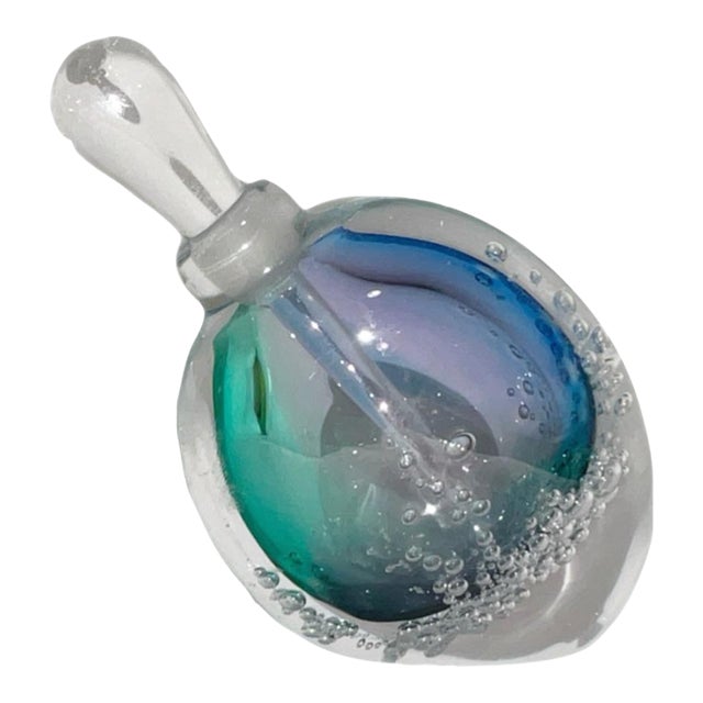 Buzz Blodgett Sea Foam Perfume Bottle - Art Glass - Sommerso - Signed For Sale