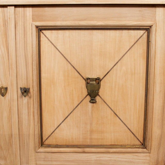 Antique French Louis XVI Style Bleached Cherrywood Enfilade Buffet For Sale - Image 10 of 18