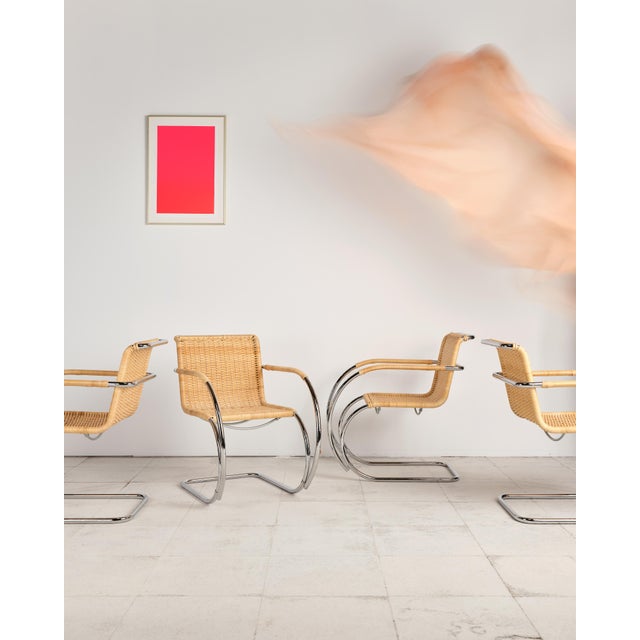 Bauhaus MR 20 Chairs in Turbular Steel by Mies Van Der Rohe for Thonet, Set of 4 For Sale - Image 3 of 18