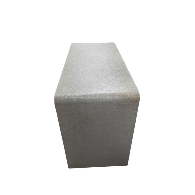 Karl Springer Mid Century Modern Karl Springer Style Linen Console With Drawers For Sale - Image 4 of 4