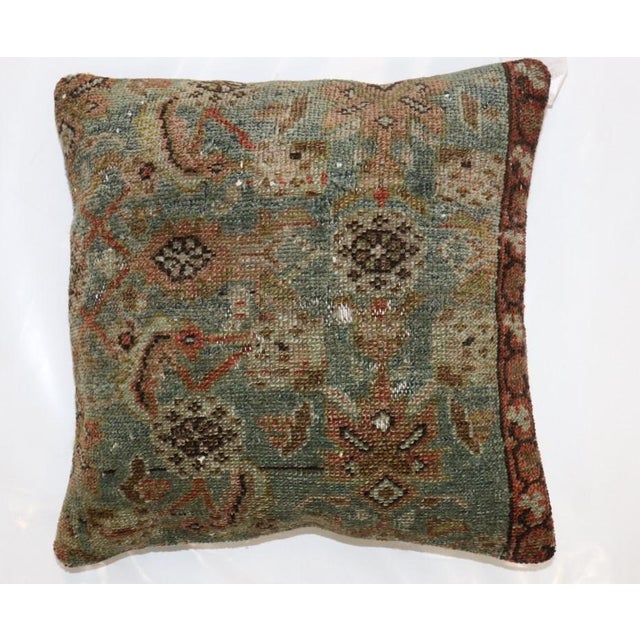 3 Pillow made from a blue antique persian mahal rug. includes inserts. items P4185 (15"x16") P4188 (16"x16") P4184 (16"x19")