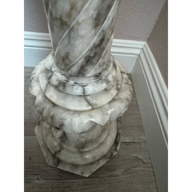 Vintage Marble Alabaster Column Pedestal For Sale In Sacramento - Image 6 of 8