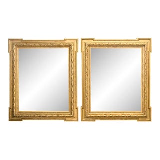 French Carved Gold Gilt Mirrors - A Pair For Sale